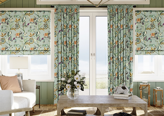 Gujarat, Vintage Blue - Made to Measure Curtain - Image 3